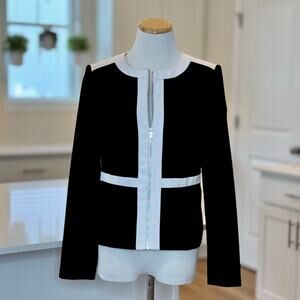 Calvin Klein | Black & White Full Zip Blazer Jacket